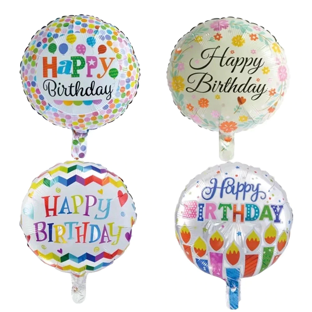happy birthday წარწერით ფოლგირებული ბუშტები